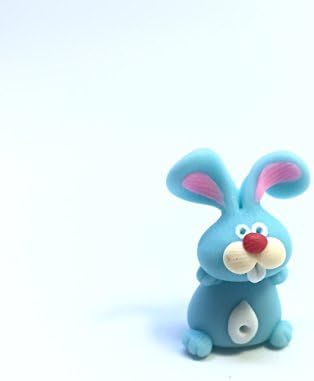 Rabbit Blue (Stand) Handmade Japan Clay Collectible Dollhouse Miniature Farm Animal Furniture