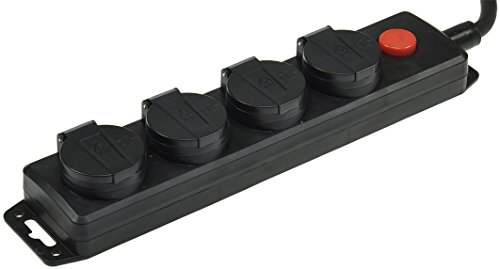 ChiliTec 4-Fach Steckdosenleiste Aussensteckdose mit Schalter I Schutzkontaktsteckdosen mit Klappdeckeln, 3 m Kabel… – Bild 4