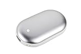 Osunlin 5200mAh Portable Pebbles Double-Side Rechargeable Hand Warmer / Power Bank for iPhone / Samsung (Silver)