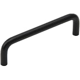 Silverline P5101/ P5102/ P5103 Solid Wire Pulls Ultra-Minimal Cabinet Handles for Cupboard Drawer Pulls (10, Matte Black, Centers 3-15/16" (100mm))