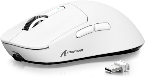 ATTACK SHARK X3 49g Ultralight Mouse, PixArt PAW3395 Gaming Sensor, BT/2.4G Wireless/Wired Gaming Mouse, 26000 DPI, 200 Hours Battery, Office Mice for Win11/Xbox/PS/Mac (White)
