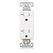 Maxxima 20A Tamper Resistant Duplex Receptacle - Standard Decorative Electrical Wall Outlet, Child Proof Safety, Contractor Pack, 20 Amp, White Wall Plates Included - 10 Pack
