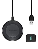Fast Wireless Charger RAVPower 7.5W Compatible iPhone 11/Xs MAX/XR/XS/X/8/8 Plus, with HyperAir, 10W Compatible Galaxy S9, S9+, S8, S7 & Note 8 and All Qi-Enabled Devices (QC 3.0 Adapter Included)