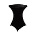 HAORUI Spandex Cocktail Table Covers, Fitted Round Highboy Stretch Table Cloths for Party, Bar, Wedding, Birthday, Banquet (Black, Fit for 30-32