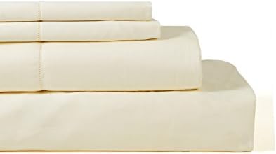 Lavish Lux Bedding 600 Thread Count 100 % Cotton Sateen Weave Silky Soft 4 PC Full Sheet Set - 2 Pillowcases, 1 Flat Sheet and 1 Fitted Sheet, King, Ivory