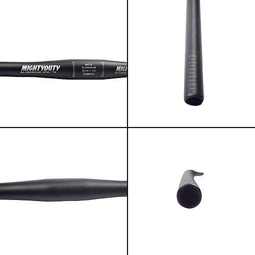 MIGHTYDUTY Bicycle Handlebar, Aluminum Alloy Small Straight Handlebar MTB Mountain Road Bike Flat Handlebar Folding Bicycle Handlebar (31.8X620 MM, Black)