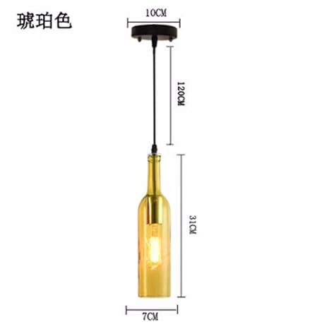 Laona American Style Retro Industrial Color Wine Bottle Pendant