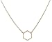 Adecco LLC Gold Hexagon Necklace - Delicate Gold Necklace, Geometric Jewelry, Dainty Gold Necklace, Minimalist Necklace (Gold)