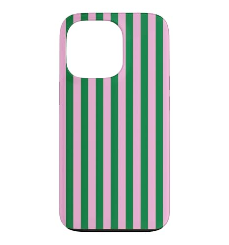 Green and Pink Stripes Geometric Vertical Lines Case for iPhone 13 Pro