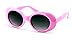 V.W.E. Vintage Sunglasses UV400 Bold Retro Oval Mod Thick Frame Sunglasses Clout Goggles with Gradient lens (Pink)