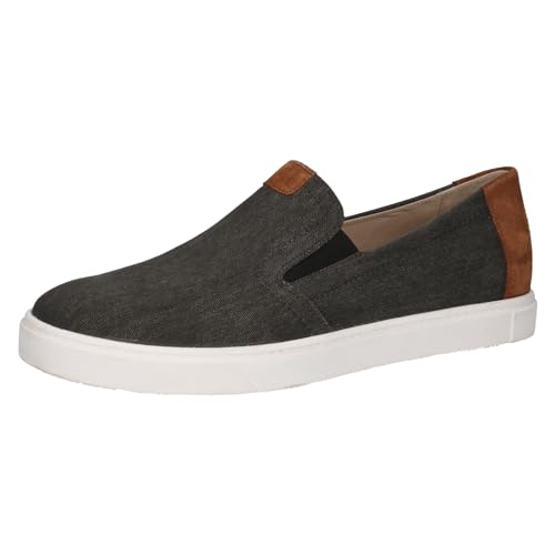 CAPRICE Herren Slipper aus Leder ohne Schnürsenkel, Schwarz (Black Comb), 42 EU