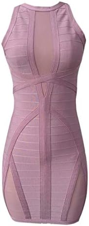 KAOUYOU Women's Sleeveless Bodycon Bandage Dress Sexy Mesh Dress Evening Party