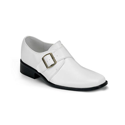 White Poly Low Heel Shoe Costume Accessory MENS SIZING Gangster Elvis