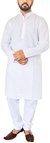 inTrend Men's Cotton Blend White Kurta Pajama