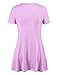 MBJ WT769 Womens V Neck Trapeze Tunic M Lilac