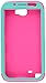 Asmyna Rubberized TUFF Hybrid Phone Protector Cover for Samsung Galaxy Note II - Retail Packaging - Teal/Electric Pink