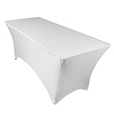 Urby® 6 ft Rectangular Spandex Fitted Stretchable Tablecloth White