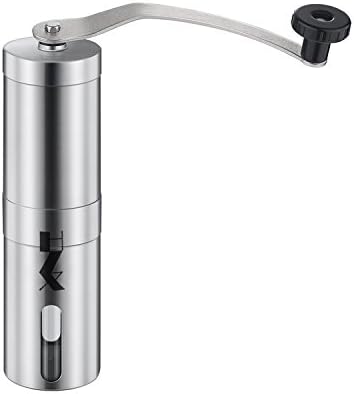 HZXiang Manual Coffee Grinder | Conical Burr Mill for Precision Brewing | Brushed Stainless Steel