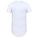 Aiyino Men's Hipster Hip Hop Ripped Round Hemline T Shirt with Side Zipper S White