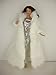 White Floor Length Fur Coat and White Sequined Fitted Gown Made for Barbie Doll