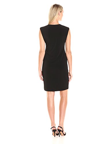 Women's Cap Sleeve Dress with Faux Leather and Chain Calvin Klein