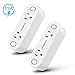 DILISENS Smart Plug Wi-Fi Mini Sockets 15A Timing Switch Energy Monitoring Compatible with Amazon Alexa and IFTTT Google Assistant-Dual Outlets Can Work Individually or in Groups (2 Pack), White