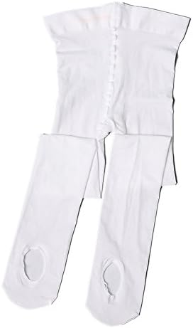 7D04 White Convertible Dance Tights - Large Child