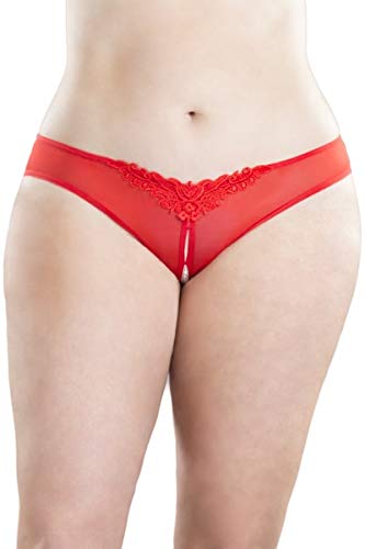 Oh LÃ  LÃ  ChÃ©ri Plus Size Paradise Pearl Thong Lingerie for Women Red