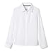 French Toast Girls' Big Long Sleeve Basic Woven Shirt, White, 8