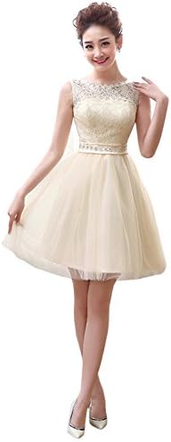 Vienna Bride convertible Knee Length Bridesmaids Party Dress Modest-6-Champagne2