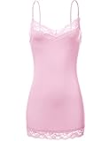 Plus Basic Adjustable Spaghetti Strap Lace Trim Layer Cami Tunic Tank Tops