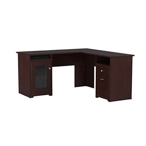 Bush Furniture Cabot 60W L Shaped Computer Desk in Harvest Cherry