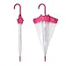 Rainbrace Clear Bubble Umbrella Auto Open Upgraded Version With Reinforced Fibergrass Ribs, Transparent Clear Umbrella Dome Shape for Women And Kids(Pink)