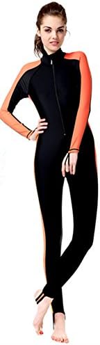 Modest Swimwear - Girls & Ladies Modesty Jumpsuit One Piece Full Length Swimming Costume (Int'l - 2XL, Orange)