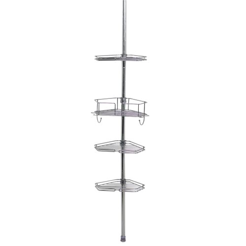 Zenna Home 2190SS, Tension Corner Pole Caddy, Chrome Pricepulse