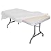 Exquisite White 40x100'' Plastic Rectangular Tablecloth Roll - Premium Quality, Disposable, Spill Resistant, All-Season