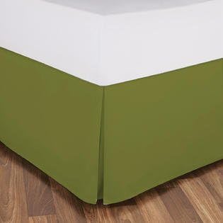 Joselinen 20" Inches Extra Drop Length Italian Finish 1- Piece Bed Skirt Solid 100% Egyptian Cotton 400 Thread Count and Color {Full XXL, Moss}.