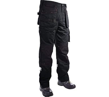 mens black combat work trousers