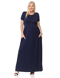 Pastel de Vivienne Maxi vestido de manga corta para mujer con bolsillos en talla grande