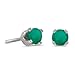 3 mm Petite Round Genuine Emerald Stud Earrings in 14k White Gold
