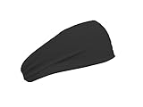 Bondi Band Solid Moisture Wicking Headband, Black, 3"