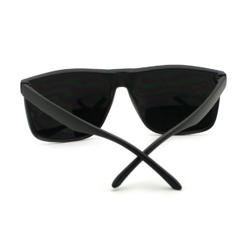 Super Dark Black Lens Men's Sunglasses Classic Square Frame Black