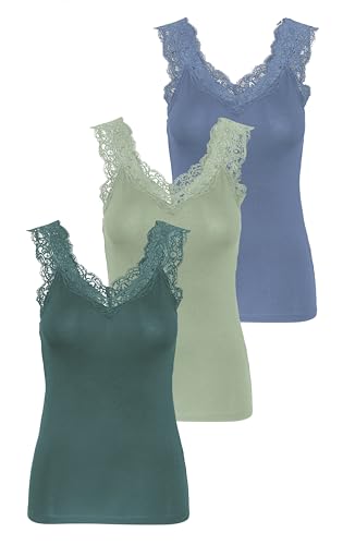 Pieces Pcbarber Lace Top Noos Top Women (Pack of 3)