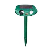 HNCSMILE Outdoor Solar Powered Ultrasonic Animal & Pest Repeller Scare Cat Dog Deer Rabbit Squirrel and Other Unwanted Animals Away
