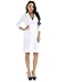 ACSUSS Womens Nurse Uniform Dresses Button Front White Hospital Nurse Scrub Dress White Medium