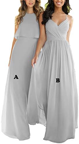 Women's Empire A Line Chiffon Bridesmaid Dresses Open Back Formal Prom Gown