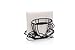 Paper Napkin Holder Stand for Kitchen Tables and Counter Tops | Black Galvanized Napkin Caddy | Coffee House Restaurant Décor (Coffee Cup)
