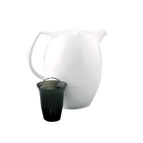 Emsa ELLIPSE 503692 Thermos Jug with Tea Filter 1.0 L White - Thumbnail 2