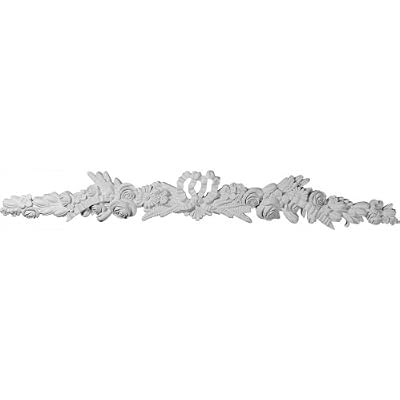 Ekena Millwork ONL48X06X02VI 48-Inch W X 6-Inch H X 2 1/4-Inch P Viceroy Center with Scrolls Onlay
