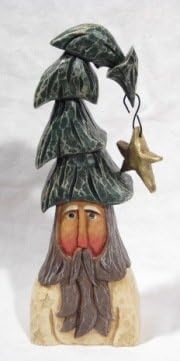 Tree Hat Santa with Star - White